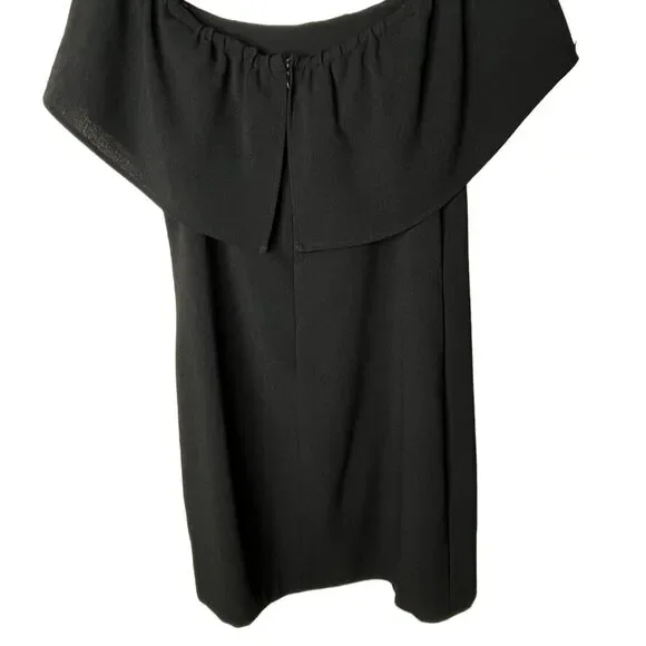 Charles Henry Off Shoulder Ruffle Crepe Dress Sz XS Mini Little Black Dress - Picture 7 of 11